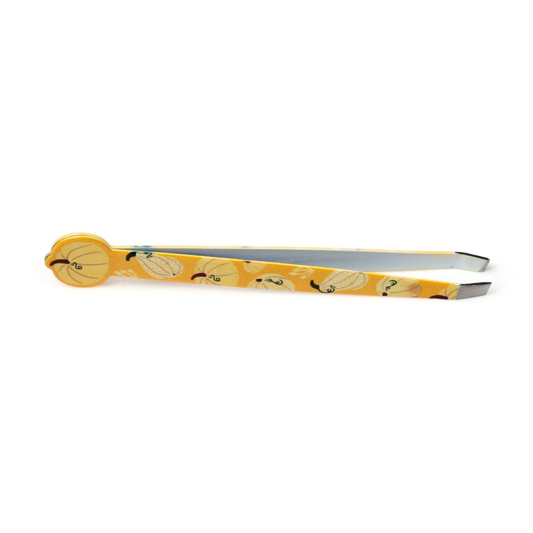 Autumn Harvest Shaped Stainless Steel 430 Metal Tweezers - Precision Beauty Tools