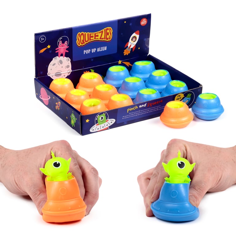 Alien UFO Pop Out Toy - CE Marked and EN71 Compliant Rubber TPR Play Set