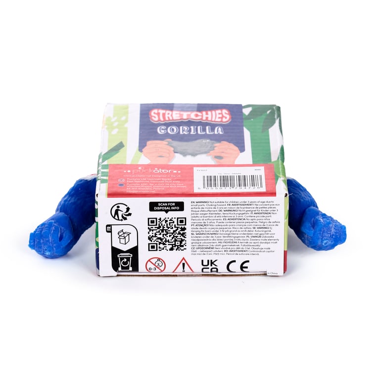 Union Jack Gorilla Stretchy Stress Fidget Toy (EN71 Compliant) - Rubber and Silica Sand Construction