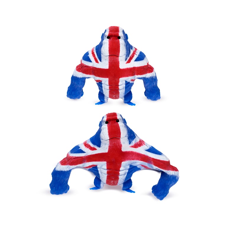 Union Jack Gorilla Stretchy Stress Fidget Toy (EN71 Compliant) - Rubber and Silica Sand Construction