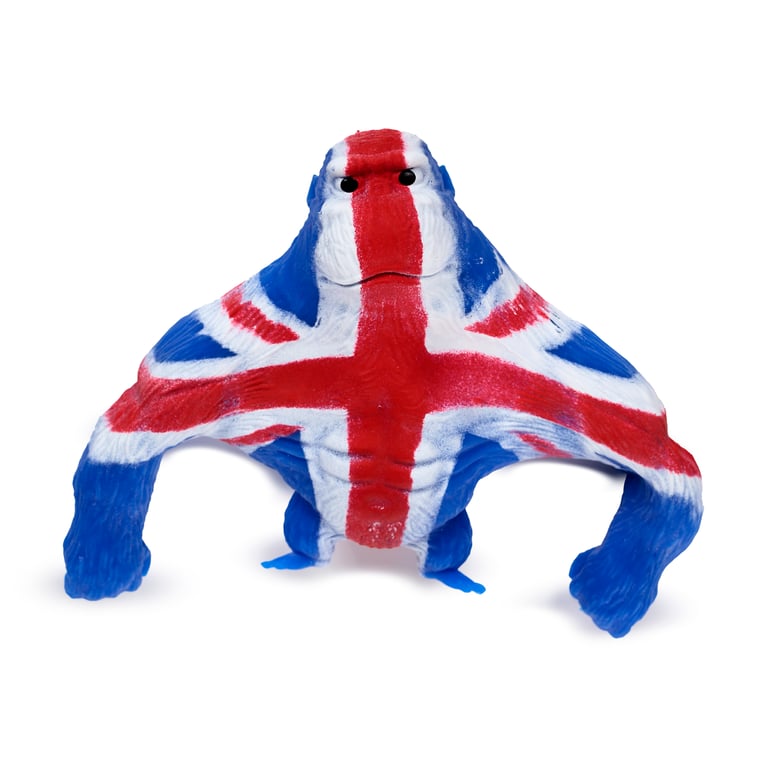 Union Jack Gorilla Stretchy Stress Fidget Toy (EN71 Compliant) - Rubber and Silica Sand Construction