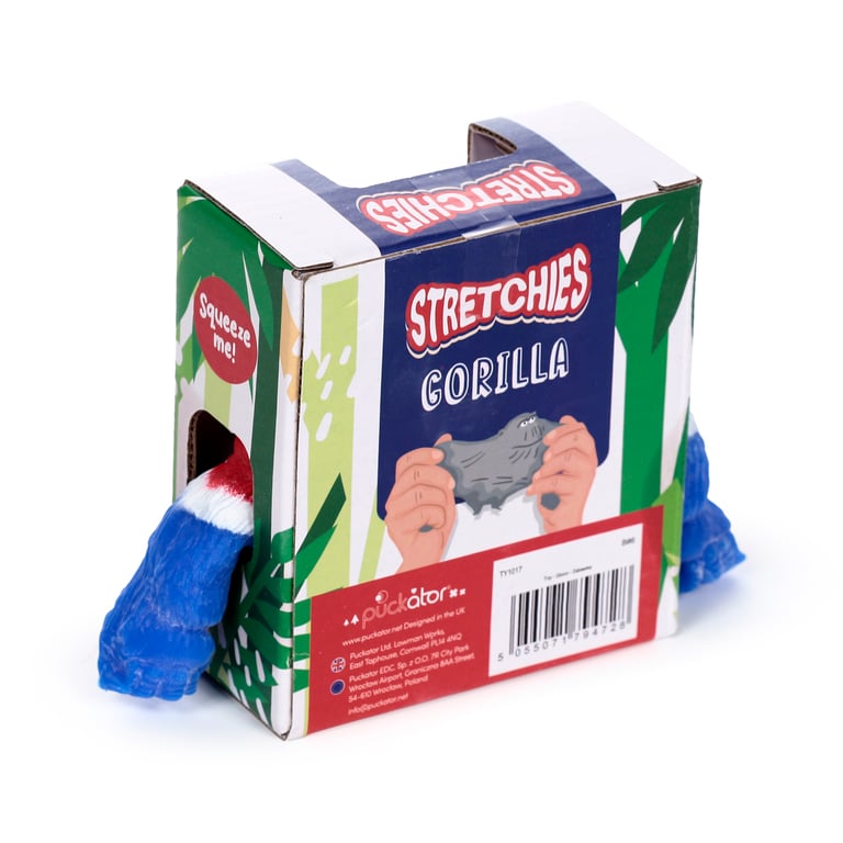 Union Jack Gorilla Stretchy Stress Fidget Toy (EN71 Compliant) - Rubber and Silica Sand Construction