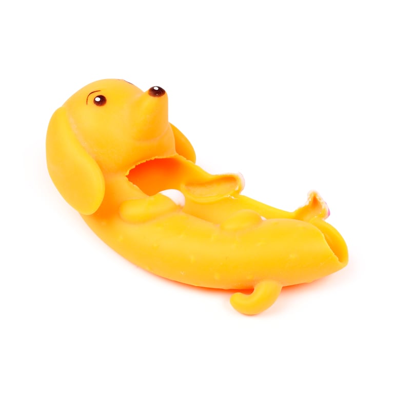 Hot Dog Sausage Dog Stretchy Fidget Toy - CE Marked & EN71 Compliant Rubber Stress Relief Tool for Adults and Kids
