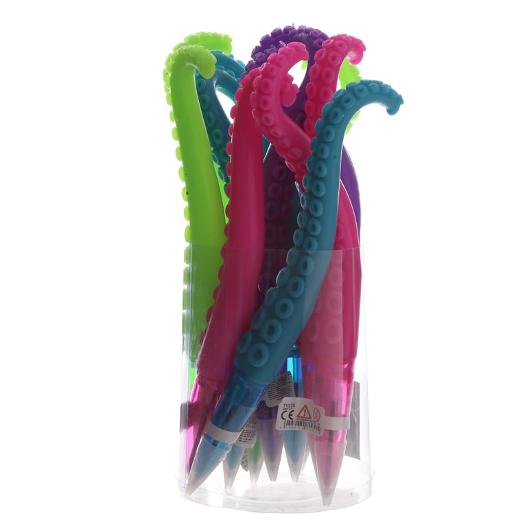 Fun Kids Tentacle Pen - CE Marked & EN71 Compliant Plastic & TPR Rubber Writing Instrument for Children
