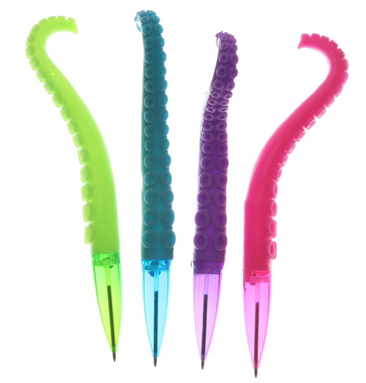 Fun Kids Tentacle Pen - CE Marked & EN71 Compliant Plastic & TPR Rubber Writing Instrument for Children