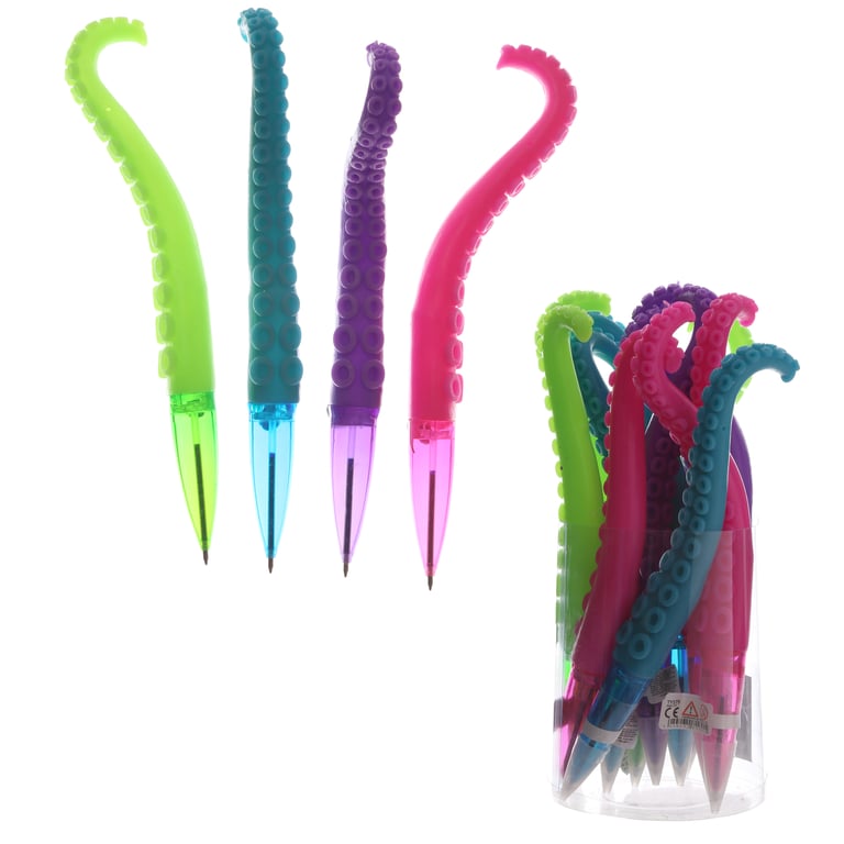 Fun Kids Tentacle Pen - CE Marked & EN71 Compliant Plastic & TPR Rubber Writing Instrument for Children