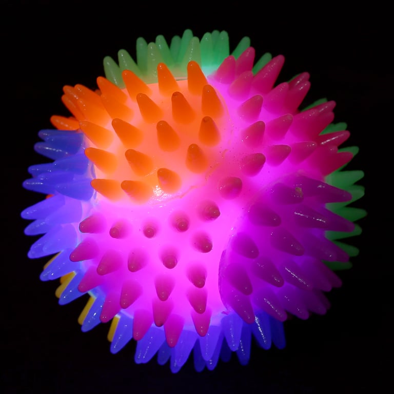 7cm Fun Spiky Bouncy Light Up Ball for Kids CE Marked Safe Play