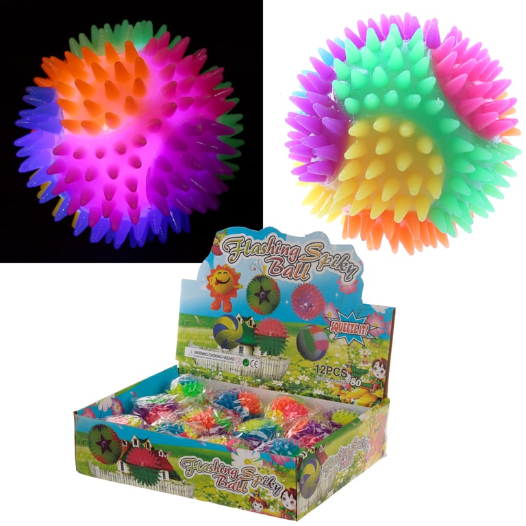 7cm Fun Spiky Bouncy Light Up Ball for Kids CE Marked Safe Play