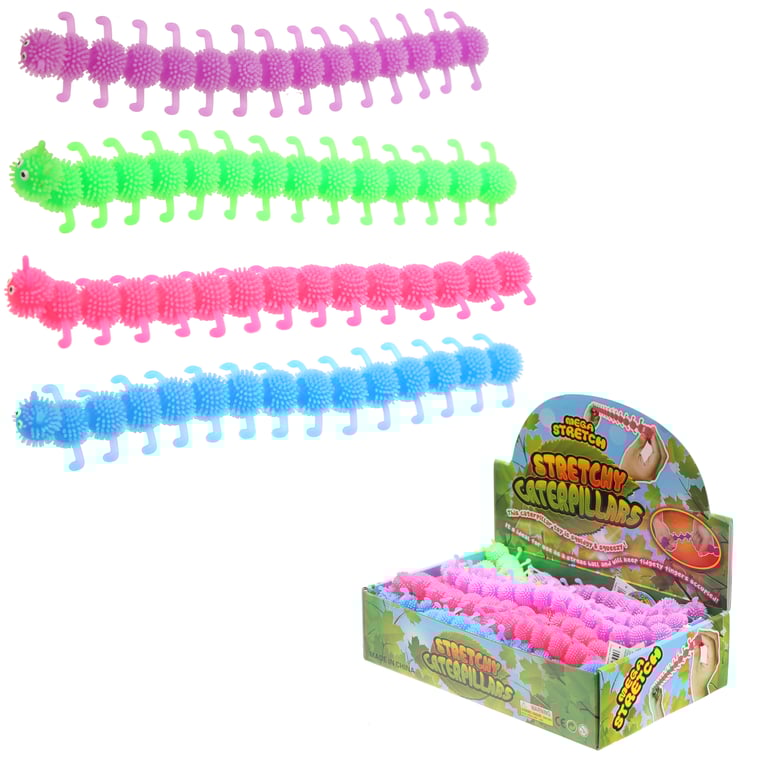 Rubber Stretch Caterpillar Toy - CE Marked & EN71 Certified for Safe Kids Play
