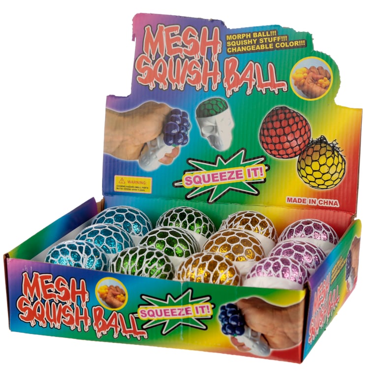 Fun Kids Squishy Squeezable Skull Head CE Marked Rubber Toy with Glitter Filling
