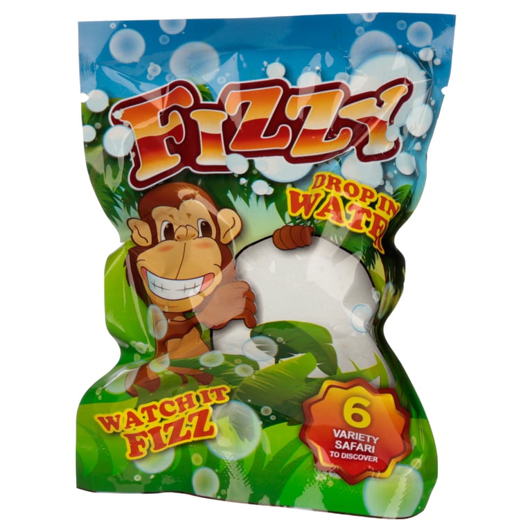 Fun Kids Fizzy Safari Animal Egg - CE Marked Plastic Toy with Instant Dissolving Sensory Play Experience