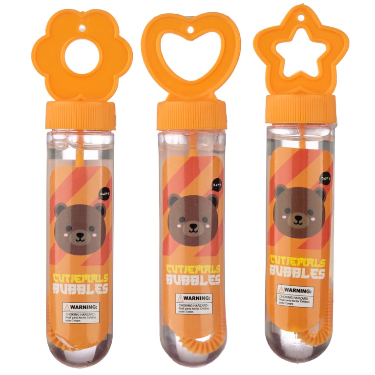 Fun Kids Bubbles - Adoramals Animal Designs CE Marked & EN71 Compliant Plastic Bubble Solution 35ml