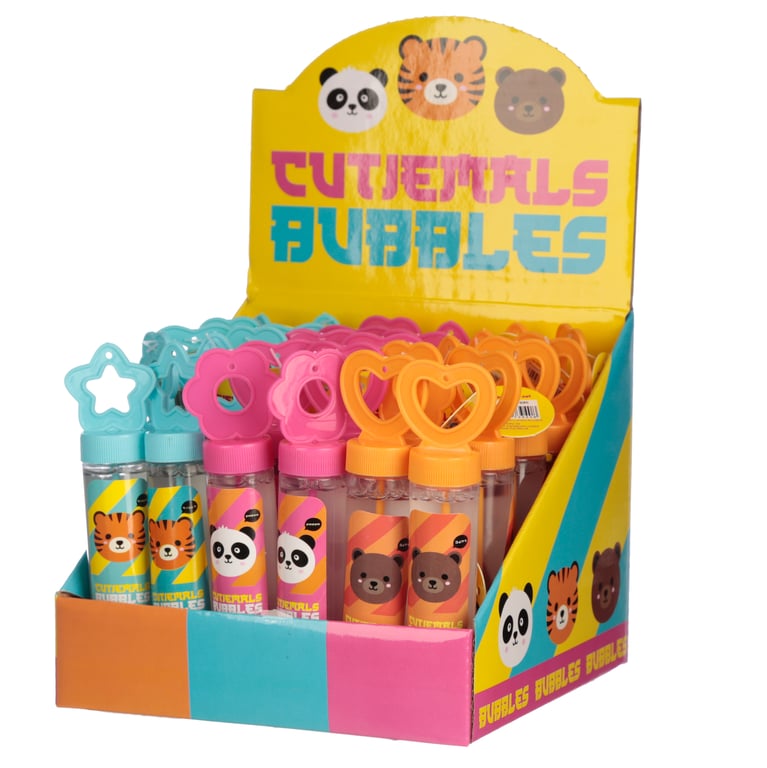 Fun Kids Bubbles - Adoramals Animal Designs CE Marked & EN71 Compliant Plastic Bubble Solution 35ml