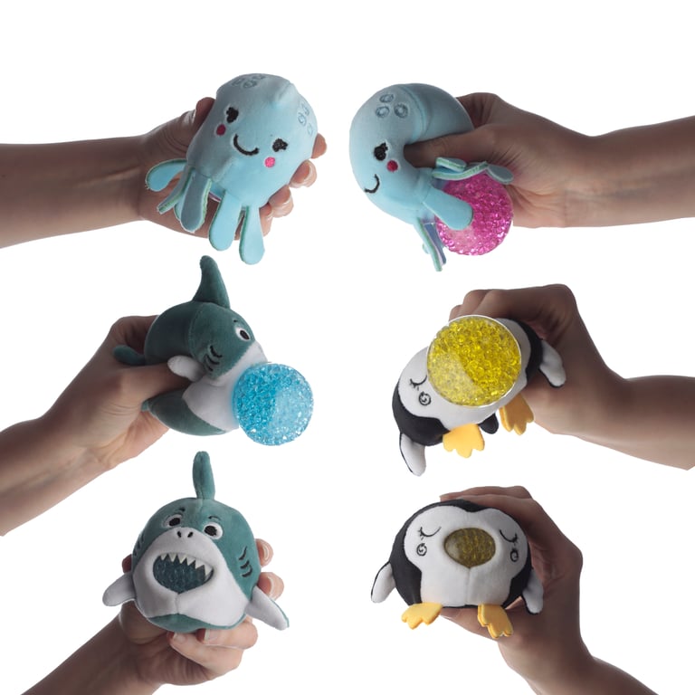 Queasy Squeezies Ocean Themed Fidget Toy - CE Marked, Polyester Beads