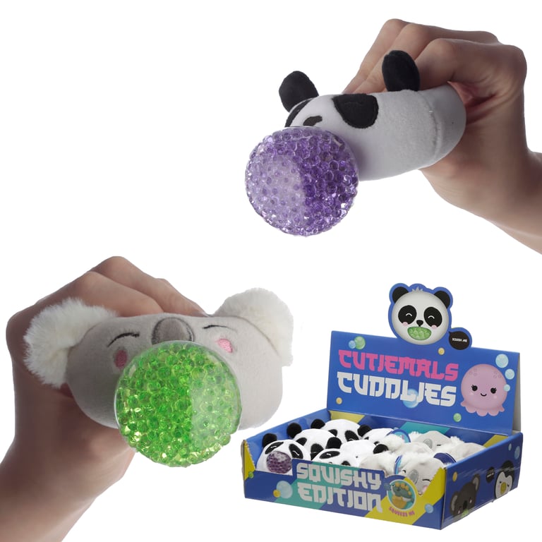 Queasy Squeezies Fidget Toy - Adoramals Zoo Panda & Koala, CE/UKCA Marked, Durable Polyester and Polyacrylate Beads