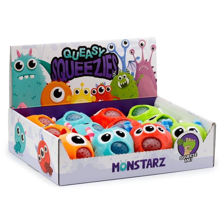 Queasy Squeezies Fidget Toy - CE Marked Polyester Beads Monster Fidget Toy for Adults and Teens