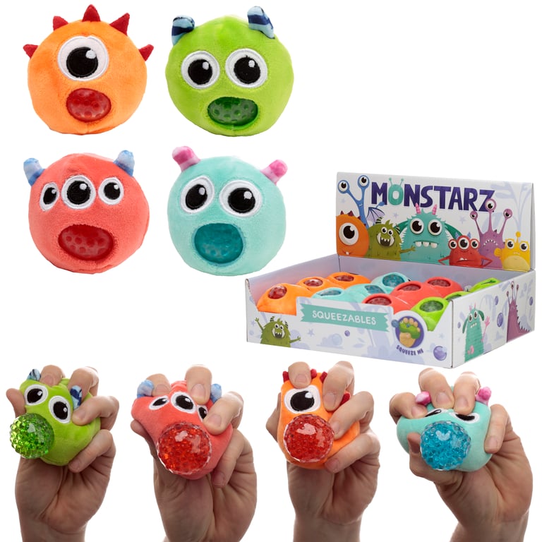 Queasy Squeezies Fidget Toy - CE Marked Polyester Beads Monster Fidget Toy for Adults and Teens