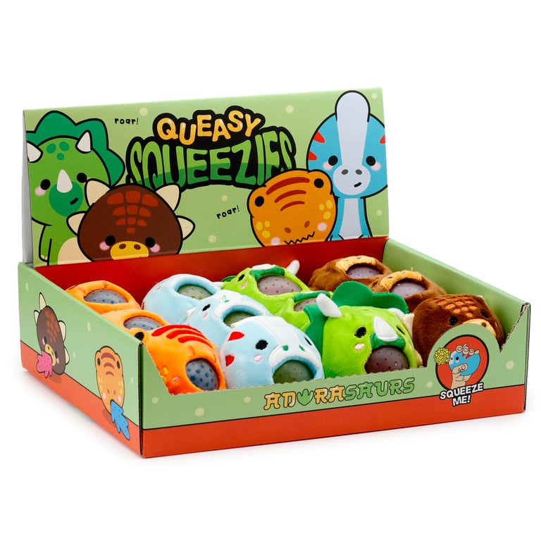 Queasy Squeezies Fidget Toy - CE Marked Cutisaur Dinosaur Toy with Polyester and Polyacrylate Beads