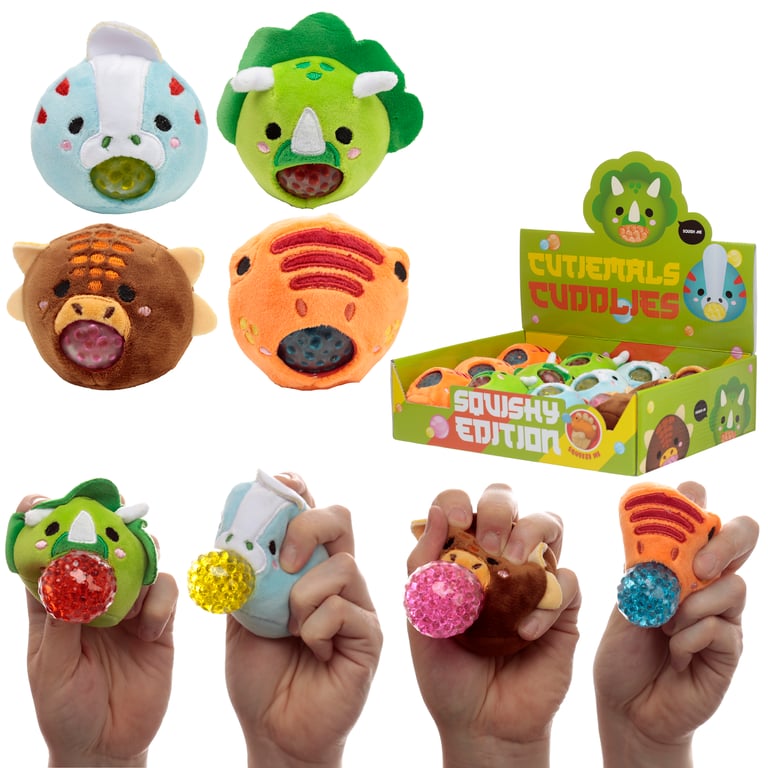 Queasy Squeezies Fidget Toy - CE Marked Cutisaur Dinosaur Toy with Polyester and Polyacrylate Beads
