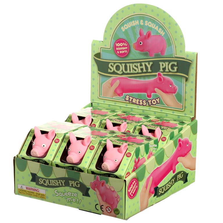 Fun Kids Stretchy Squeezy Pig - CE Marked Rubber Toy for Sensory Play