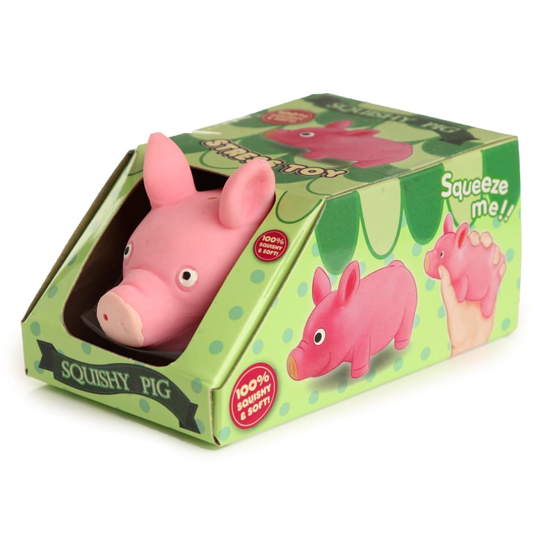 Fun Kids Stretchy Squeezy Pig - CE Marked Rubber Toy for Sensory Play
