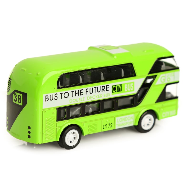 Fun Kids Pull Back Bus - CE & UKCA Marked, EN71 Compliant Plastic Toy