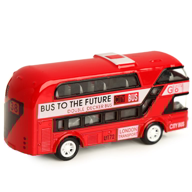 Fun Kids Pull Back Bus - CE & UKCA Marked, EN71 Compliant Plastic Toy