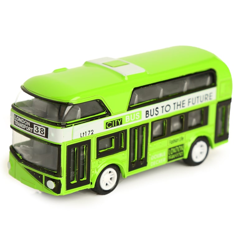 Fun Kids Pull Back Bus - CE & UKCA Marked, EN71 Compliant Plastic Toy