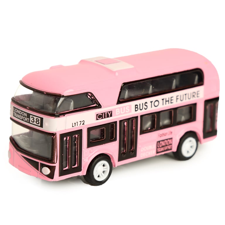 Fun Kids Pull Back Bus - CE & UKCA Marked, EN71 Compliant Plastic Toy