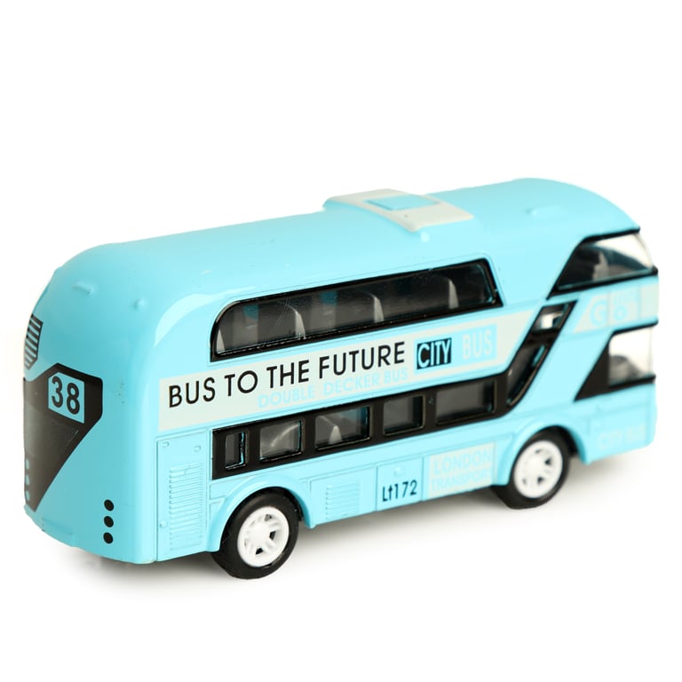 Fun Kids Pull Back Bus - CE & UKCA Marked, EN71 Compliant Plastic Toy