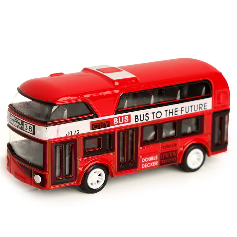 Fun Kids Pull Back Bus - CE & UKCA Marked, EN71 Compliant Plastic Toy