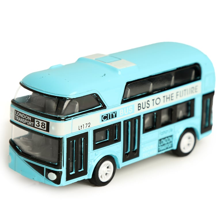 Fun Kids Pull Back Bus - CE & UKCA Marked, EN71 Compliant Plastic Toy