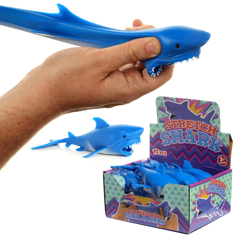 Fun Kids Rubber TPR Shark Squeezy Toy - CE/UKCA Marked & EN71 Compliant for Ages 3