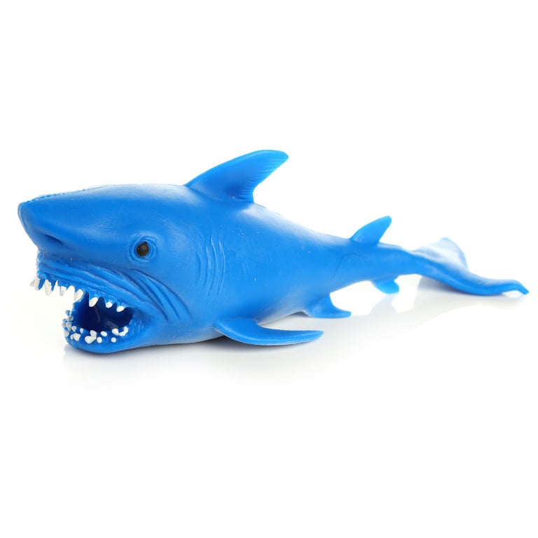 Fun Kids Rubber TPR Shark Squeezy Toy - CE/UKCA Marked & EN71 Compliant for Ages 3