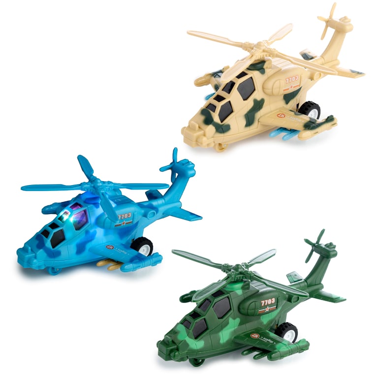 Kids Helicopter Friction Light & Sound Action Toy - CE Marked, Battery Included
