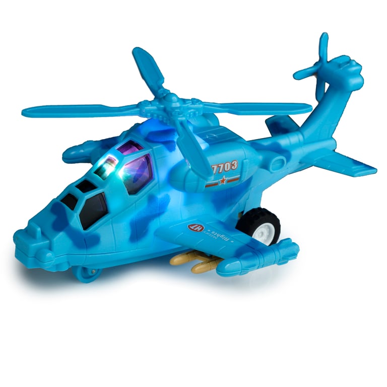 Kids Helicopter Friction Light & Sound Action Toy - CE Marked, Battery Included