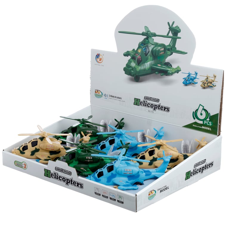 Kids Helicopter Friction Light & Sound Action Toy - CE Marked, Battery Included