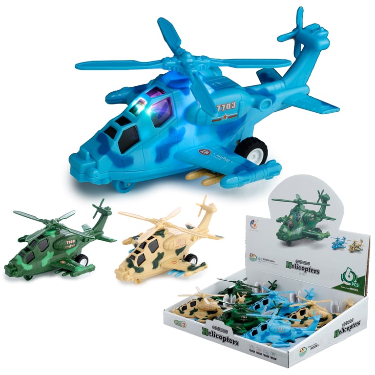 Kids Helicopter Friction Light & Sound Action Toy - CE Marked, Battery Included