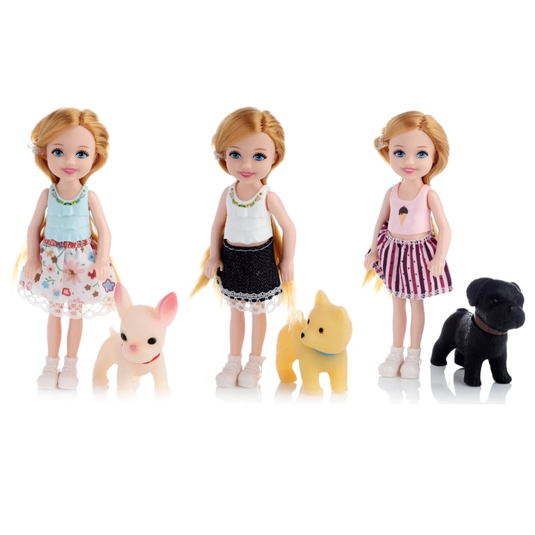 Sally Dress Up Doll - CE Marked, UKCA Compliant, Plastic Playset with Dog and Accessories