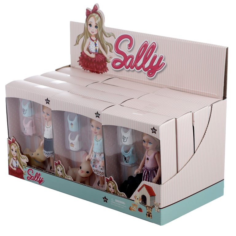 Sally Dress Up Doll - CE Marked, UKCA Compliant, Plastic Playset with Dog and Accessories