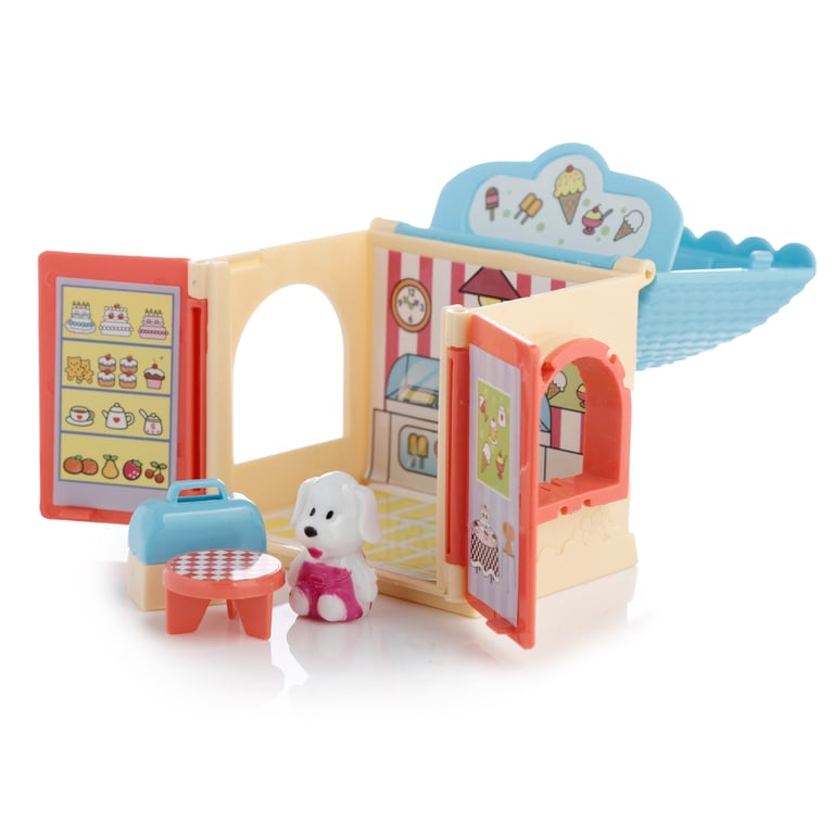Plastic Puppy Dog Town House Set - CE/UKCA Marked & EN71 Certified Playset for Kids Over 3 Years