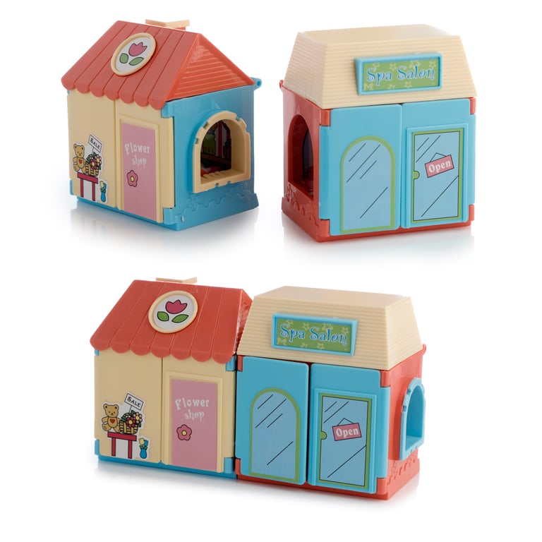 Plastic Puppy Dog Town House Set - CE/UKCA Marked & EN71 Certified Playset for Kids Over 3 Years