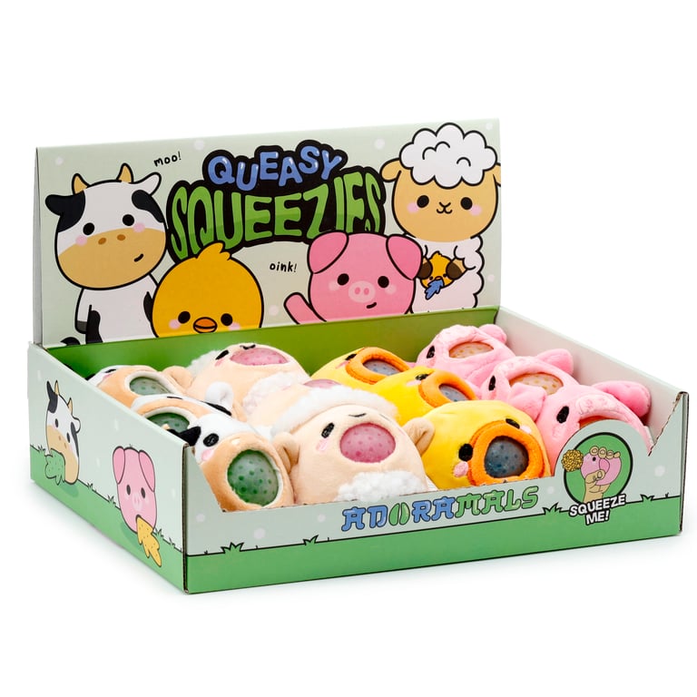 Queasy Squeezies Fidget Toy - CE Marked Polyester & Polyacrylate Beads for Adults and Kids (3 Years)