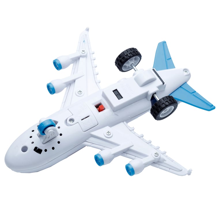 Kids Friction Light & Sound Jumbo Jet Aeroplane - CE/UKCA Marked, EN71 Approved Toy for Kids