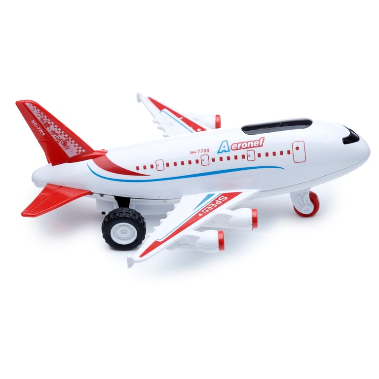 Kids Friction Light & Sound Jumbo Jet Aeroplane - CE/UKCA Marked, EN71 Approved Toy for Kids