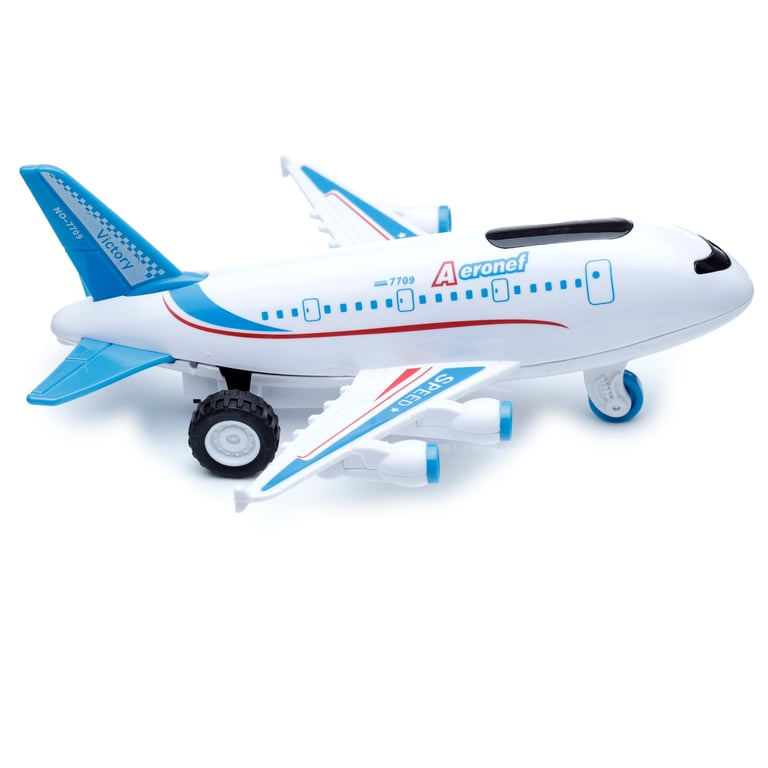 Kids Friction Light & Sound Jumbo Jet Aeroplane - CE/UKCA Marked, EN71 Approved Toy for Kids
