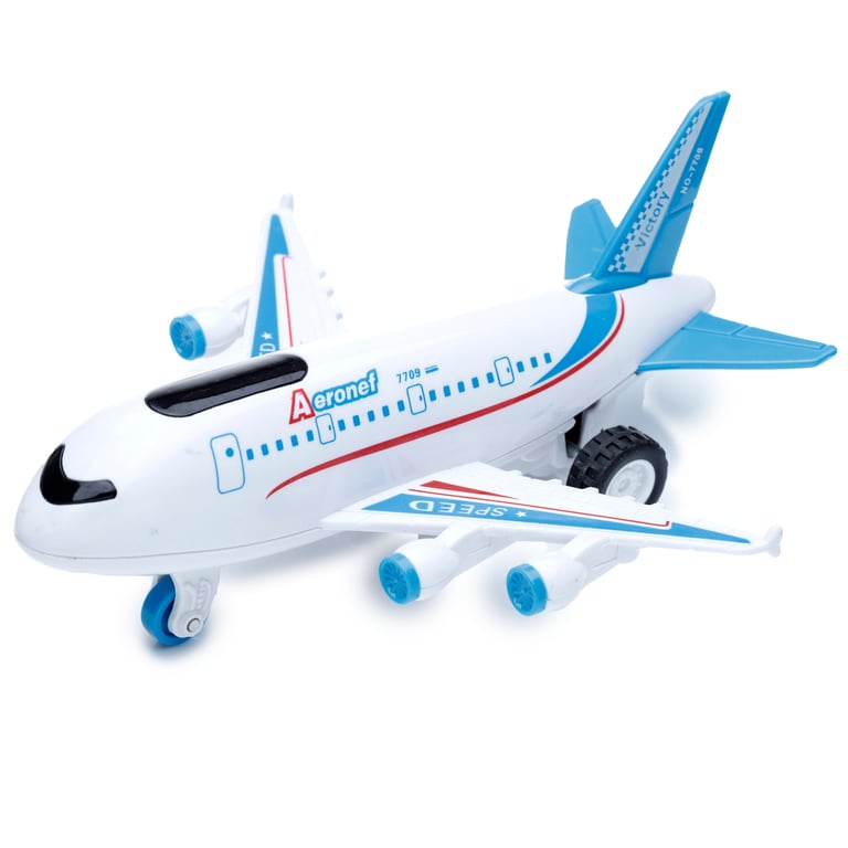Kids Friction Light & Sound Jumbo Jet Aeroplane - CE/UKCA Marked, EN71 Approved Toy for Kids