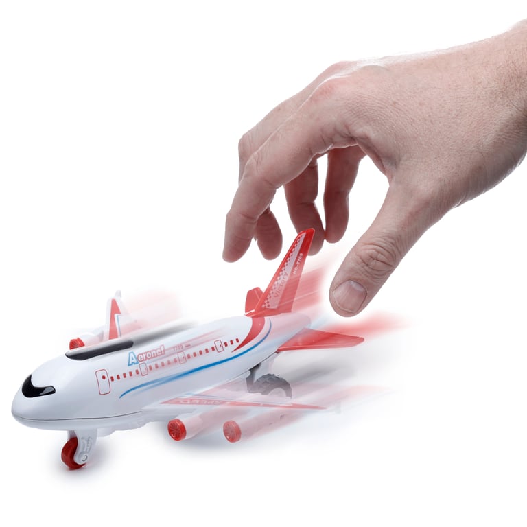 Kids Friction Light & Sound Jumbo Jet Aeroplane - CE/UKCA Marked, EN71 Approved Toy for Kids