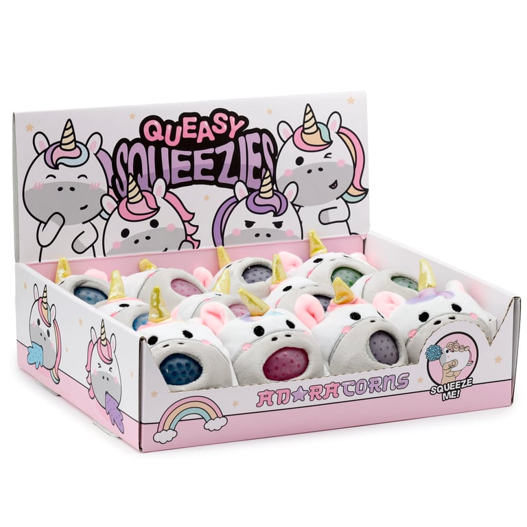 Queasy Squeezies Adoracorns Unicorn CE Marked Fidget Toy with Polyester & Polyacrylate Beads