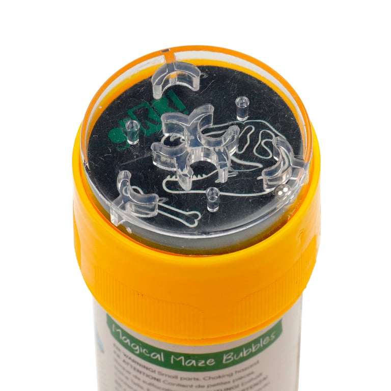 Fun Kids Maze Top Bubbles - Dinosauria, Safety Marked 50ml Plastic Educational Toy